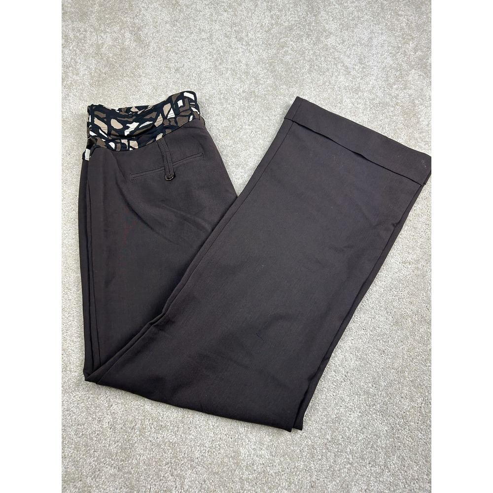 Duo Maternity Pants Womens Large Brown Bootcut Elastic Waist‎ Dress Work Stretch
